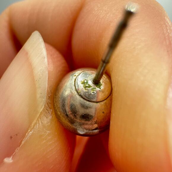 Vintage 8 mm Sterling Silver 925 Ball Sphere Stud Earrings Patina Acid Tested - Picture 5 of 12